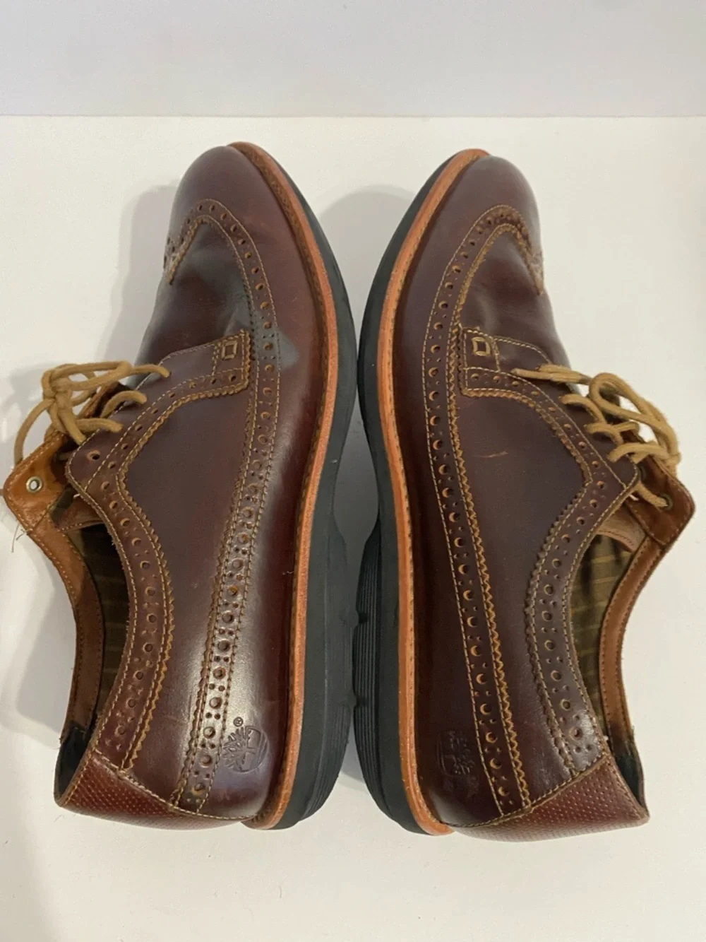 Timberland Earthkeepers Men's 8.5 Brown Brogue Wingtip Oxfords With Sensorflex